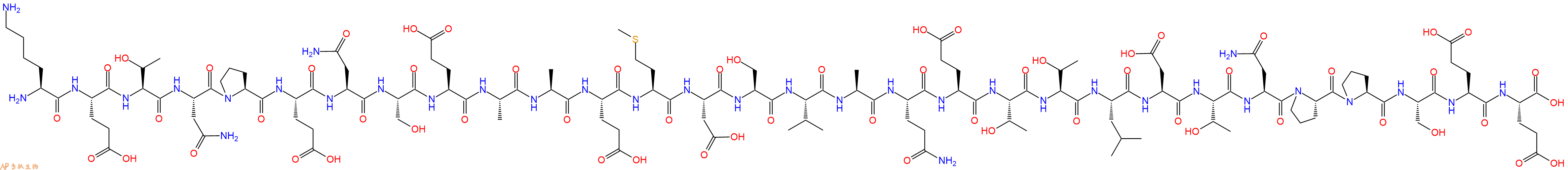 专肽生物产品H2N-Lys-Glu-Thr-Asn-Pro-Glu-Asn-Ser-Glu-Ala-Ala-Glu-Met-Asp-Ser-Val-Ala-Gln-Glu-Thr-Thr-Leu-Asp-Thr-Asn-Pro-Pro-Ser-Glu-Glu-OH