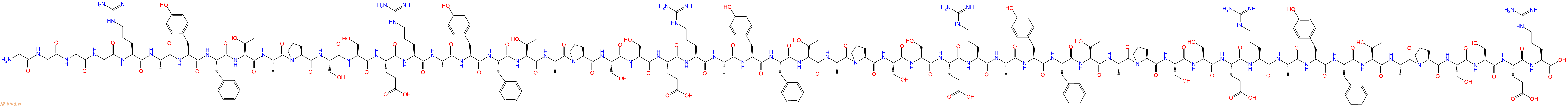 专肽生物产品H2N-Gly-Gly-Gly-Gly-Arg-Ala-Tyr-Phe-Thr-Ala-Pro-Ser-Ser-Glu-Arg-Ala-Tyr-Phe-Thr-Ala-Pro-Ser-Ser-Glu-Arg-Ala-Tyr-Phe-Thr-Ala-Pro-Ser-Ser-Glu-Arg-Ala-Tyr-Phe-Thr-Ala-Pro-Ser-Ser-Glu-Arg-Ala-Tyr-Phe-Thr-Ala-Pro-Ser-Ser-Glu-Arg-OH