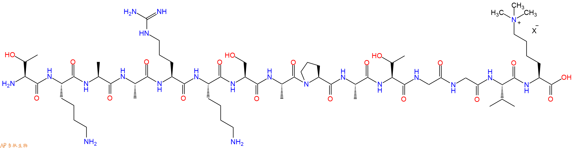 专肽生物产品H2N-Thr-Lys-Ala-Ala-Arg-Lys-Ser-Ala-Pro-Ala-Thr-Gly-Gly-Val-Lys(Me)3-OH