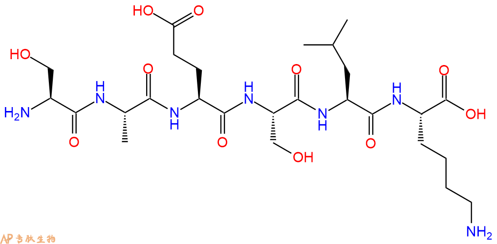 专肽生物产品H2N-Ser-Ala-Glu-Ser-Leu-Lys-OH