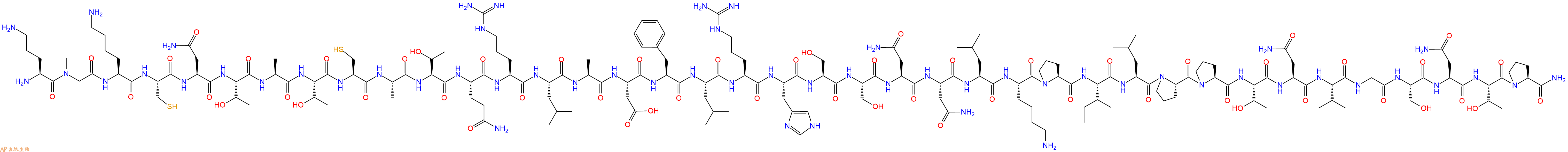 专肽生物产品H2N-Orn-Sar-Lys-Cys-Asn-Thr-Ala-Thr-Cys-Ala-Thr-Gln-Arg-Leu-Ala-Asp-Phe-Leu-Arg-His-Ser-Ser-Asn-Asn-Leu-Lys-Pro-Ile-Leu-Pro-Pro-Thr-Asn-Val-Gly-Ser-Asn-Thr-Pro-NH2