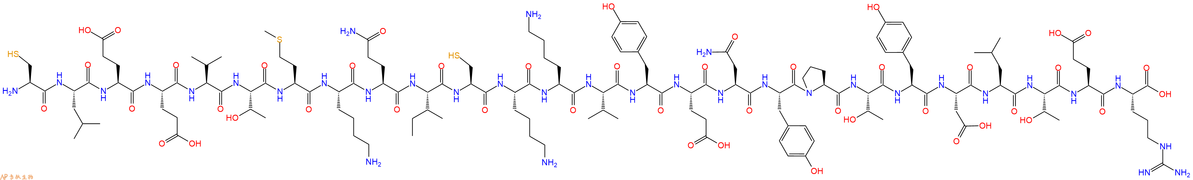 专肽生物产品H2N-Cys-Leu-Glu-Glu-Val-Thr-Met-Lys-Gln-Ile-Cys-Lys-Lys-Val-Tyr-Glu-Asn-Tyr-Pro-Thr-Tyr-Asp-Leu-Thr-Glu-Arg-OH