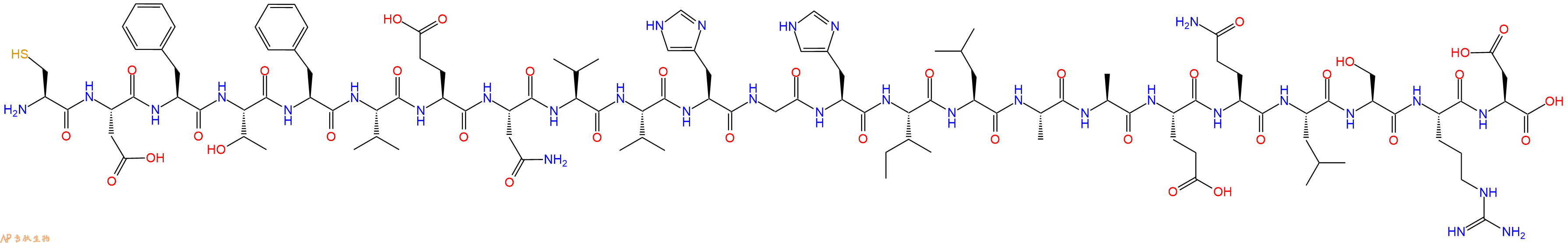 专肽生物产品H2N-Cys-Asp-Phe-Thr-Phe-Val-Glu-Asn-Val-Val-His-Gly-His-Ile-Leu-Ala-Ala-Glu-Gln-Leu-Ser-Arg-Asp-OH