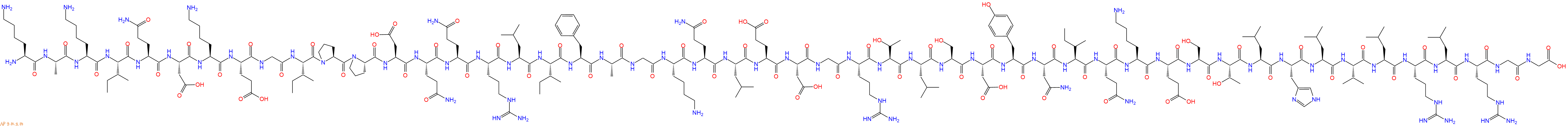 专肽生物产品H2N-Lys-Ala-Lys-Ile-Gln-Asp-Lys-Glu-Gly-Ile-Pro-Pro-Asp-Gln-Gln-Arg-Leu-Ile-Phe-Ala-Gly-Lys-Gln-Leu-Glu-Asp-Gly-Arg-Thr-Leu-Ser-Asp-Tyr-Asn-Ile-Gln-Lys-Glu-Ser-Thr-Leu-His-Leu-Val-Leu-Arg-Leu-Arg-Gly-Gly-OH