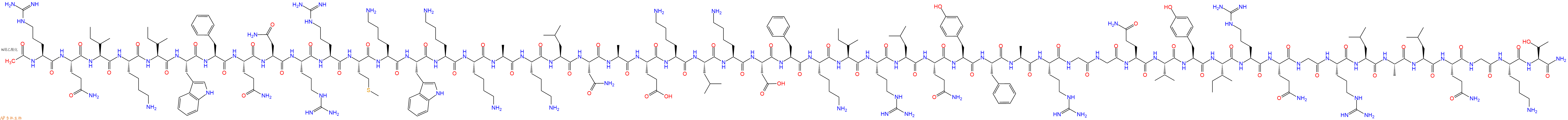 专肽生物产品Ac-Arg-Gln-Ile-Lys-Ile-Trp-Phe-Gln-Asn-Arg-Arg-Met-Lys-Trp-Lys-Lys-Ala-Lys-Leu-Asn-Ala-Glu-Lys-Leu-Lys-Asp-Phe-Lys-Ile-Arg-Leu-Gln-Tyr-Phe-Ala-Arg-Gly-Gly-Gln-Val-Tyr-Ile-Arg-Gln-Gly-Arg-Leu-Ala-Leu-Gln-Gly-Lys-Thr-NH2