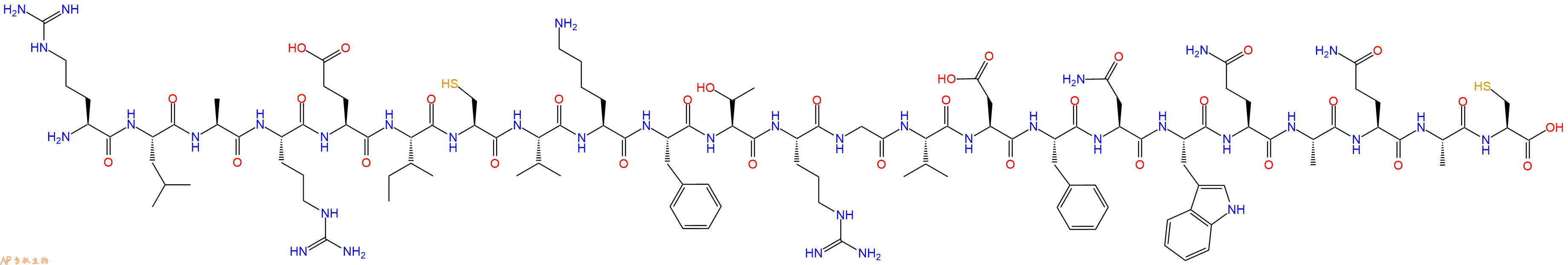 专肽生物产品H2N-Arg-Leu-Ala-Arg-Glu-Ile-Cys-Val-Lys-Phe-Thr-Arg-Gly-Val-Asp-Phe-Asn-Trp-Gln-Ala-Gln-Ala-Cys-OH