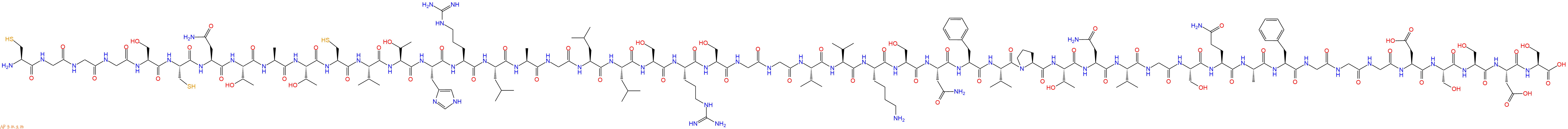专肽生物产品H2N-Cys-Gly-Gly-Gly-Ser-Cys-Asn-Thr-Ala-Thr-Cys-Val-Thr-His-Arg-Leu-Ala-Gly-Leu-Leu-Ser-Arg-Ser-Gly-Gly-Val-Val-Lys-Ser-Asn-Phe-Val-Pro-Thr-Asn-Val-Gly-Ser-Gln-Ala-Phe-Gly-Gly-Gly-Asp-Ser-Ser-Asp-Ser-OH