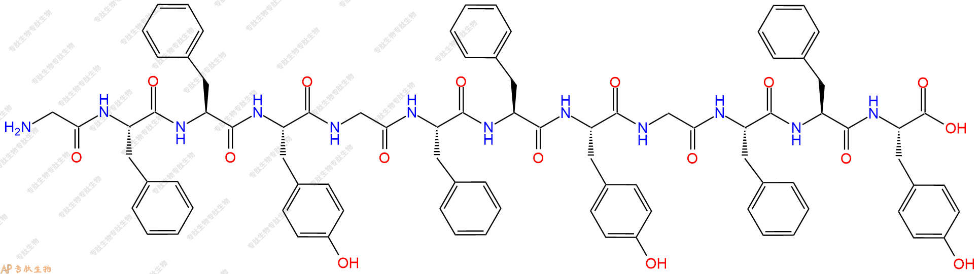 专肽生物产品H2N-Gly-Phe-Phe-Tyr-Gly-Phe-Phe-Tyr-Gly-Phe-Phe-Tyr-OH