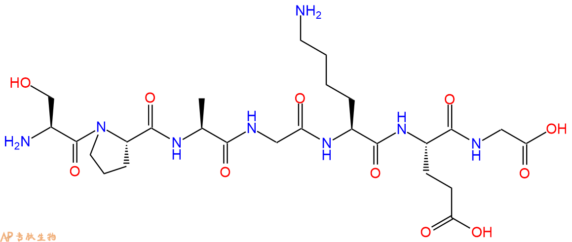 专肽生物产品H2N-Ser-Pro-Ala-Gly-Lys-Glu-Gly-OH