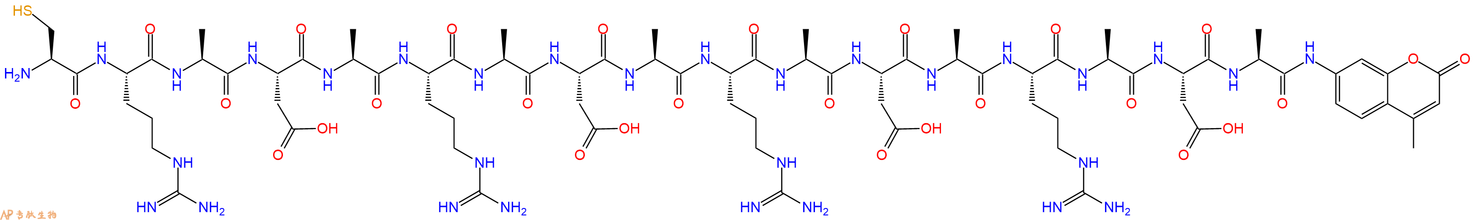 专肽生物产品H2N-Cys-Arg-Ala-Asp-Ala-Arg-Ala-Asp-Ala-Arg-Ala-Asp-Ala-Arg-Ala-Asp-Ala-AMC