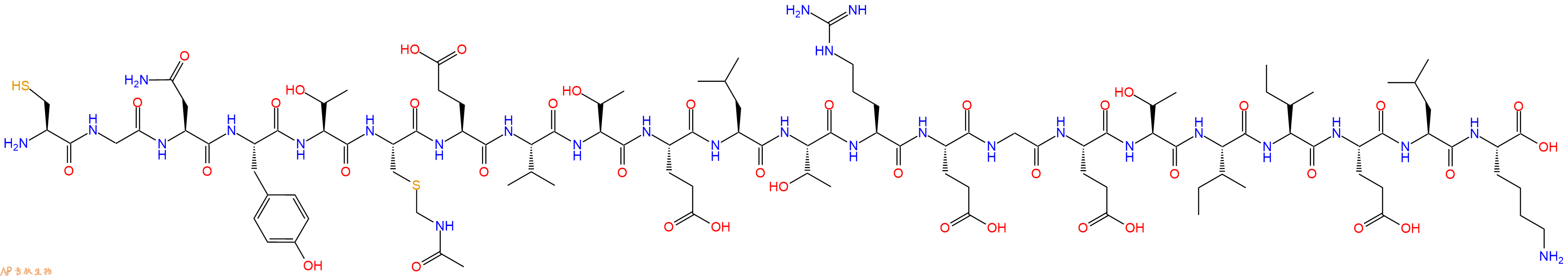专肽生物产品H2N-Cys-Gly-Asn-Tyr-Thr-Cys(Acm)-Glu-Val-Thr-Glu-Leu-Thr-Arg-Glu-Gly-Glu-Thr-Ile-Ile-Glu-Leu-Lys-OH