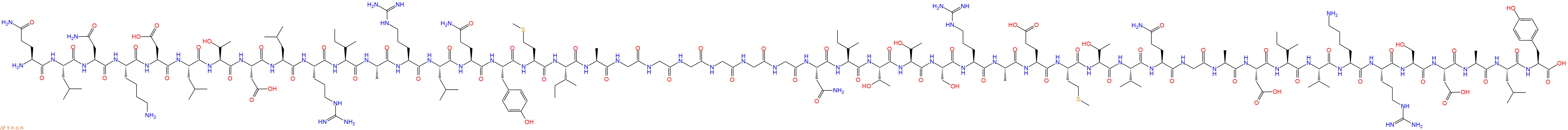 专肽生物产品H2N-Gln-Leu-Asn-Lys-Asp-Leu-Thr-Asp-Leu-Arg-Ile-Ala-Arg-Leu-Gln-Tyr-Met-Ile-Ala-Gly-Gly-Gly-Gly-Gly-Gly-Asn-Ile-Thr-Thr-Ser-Arg-Ala-Glu-Met-Thr-Val-Gln-Gly-Ala-Asp-Ile-Val-Lys-Arg-Ser-Asp-Ala-Leu-Tyr-OH
