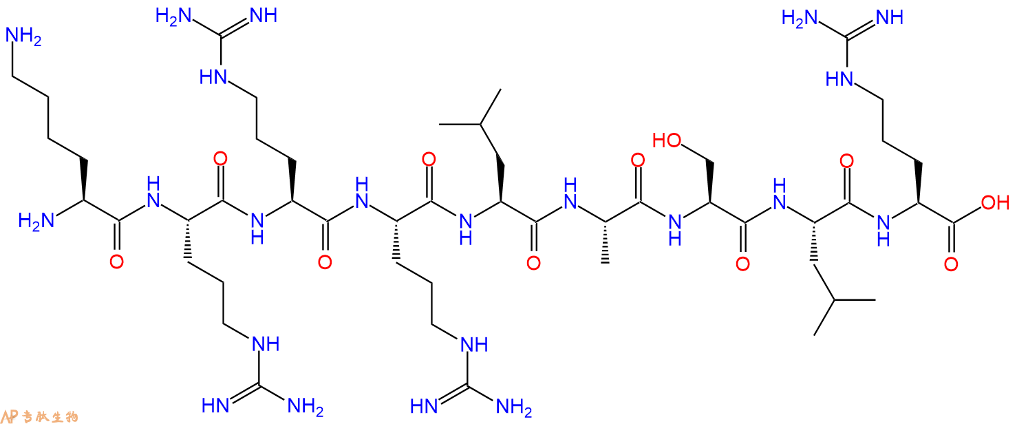 专肽生物产品H2N-Lys-Arg-Arg-Arg-Leu-Ala-Ser-Leu-Arg-OH