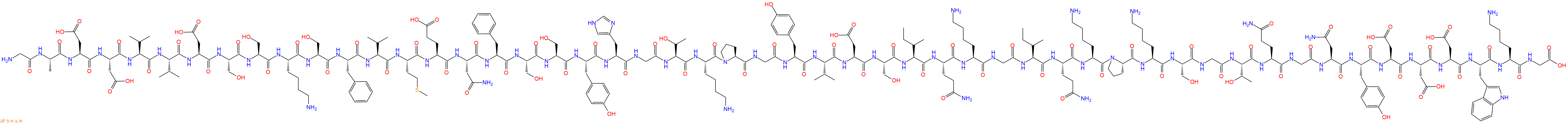 专肽生物产品H2N-Gly-Ala-Asp-Asp-Val-Val-Asp-Ser-Ser-Lys-Ser-Phe-Val-Met-Glu-Asn-Phe-Ser-Ser-Tyr-His-Gly-Thr-Lys-Pro-Gly-Tyr-Val-Asp-Ser-Ile-Gln-Lys-Gly-Ile-Gln-Lys-Pro-Lys-Ser-Gly-Thr-Gln-Gly-Asn-Tyr-Asp-Asp-Asp-Trp-Lys-Gly-OH