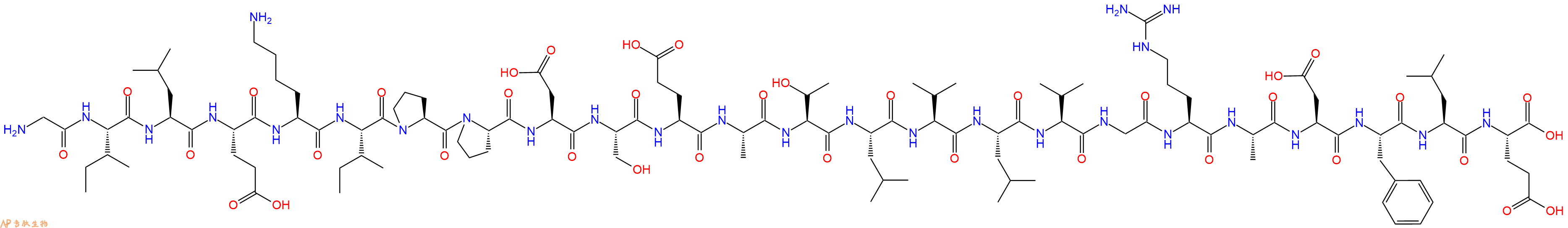 专肽生物产品H2N-Gly-Ile-Leu-Glu-Lys-Ile-Pro-Pro-Asp-Ser-Glu-Ala-Thr-Leu-Val-Leu-Val-Gly-Arg-Ala-Asp-Phe-Leu-Glu-OH