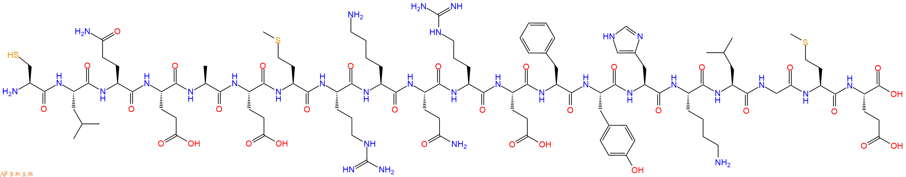 专肽生物产品H2N-Cys-Leu-Gln-Glu-Ala-Glu-Met-Arg-Lys-Gln-Arg-Glu-Phe-Tyr-His-Lys-Leu-Gly-Met-Glu-OH