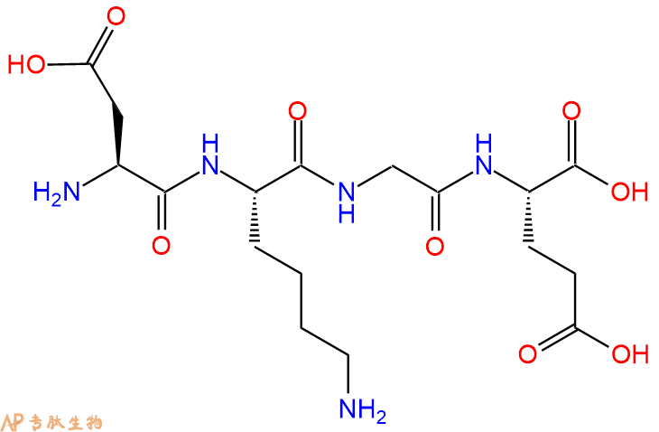 专肽生物产品H2N-Asp-Lys-Gly-Glu-OH