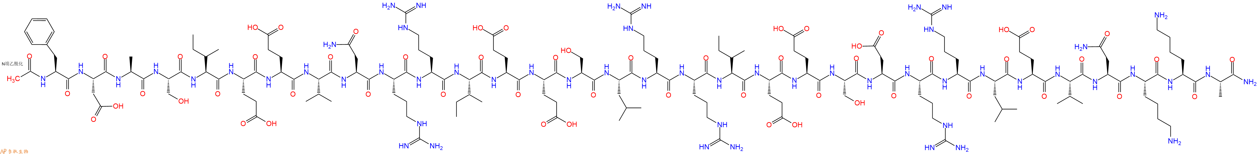 专肽生物产品Ac-Phe-Asp-Ala-Ser-Ile-Glu-Glu-Val-Asn-Arg-Arg-Ile-Glu-Glu-Ser-Leu-Arg-Arg-Ile-Glu-Glu-Ser-Asp-Arg-Arg-Leu-Glu-Val-Asn-Lys-Lys-Ala-NH2