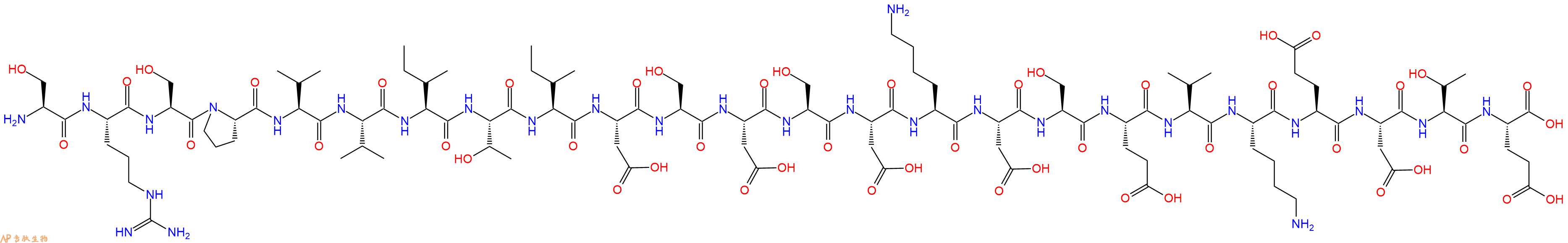 专肽生物产品H2N-Ser-Arg-Ser-Pro-Val-Val-Ile-Thr-Ile-Asp-Ser-Asp-Ser-Asp-Lys-Asp-Ser-Glu-Val-Lys-Glu-Asp-Thr-Glu-OH