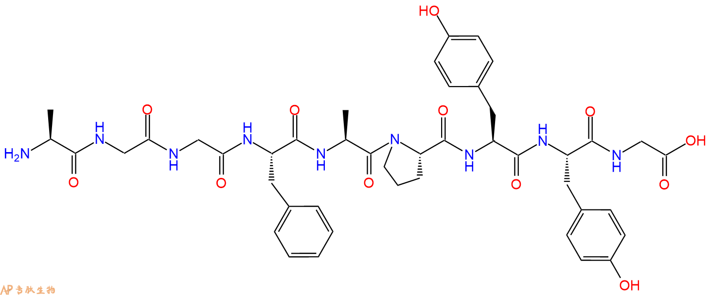 专肽生物产品H2N-Ala-Gly-Gly-Phe-Ala-Pro-Tyr-Tyr-Gly-OH