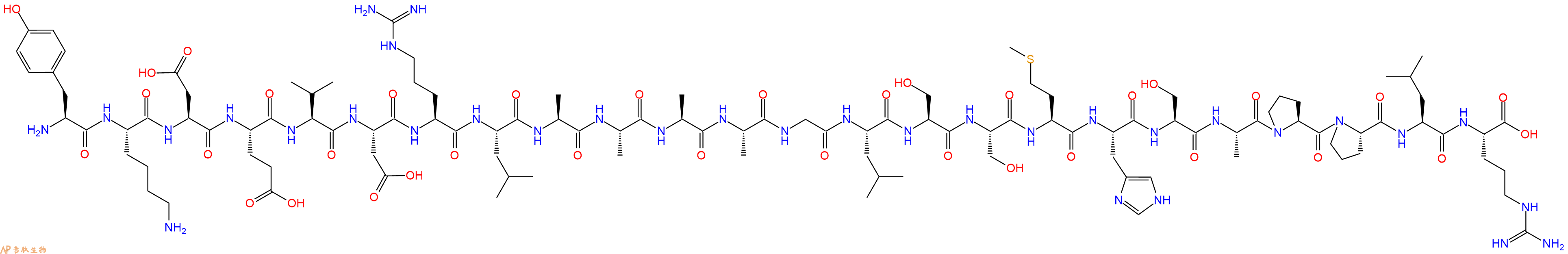 专肽生物产品H2N-Tyr-Lys-Asp-Glu-Val-Asp-Arg-Leu-Ala-Ala-Ala-Ala-Gly-Leu-Ser-Ser-Met-His-Ser-Ala-Pro-Pro-Leu-Arg-OH