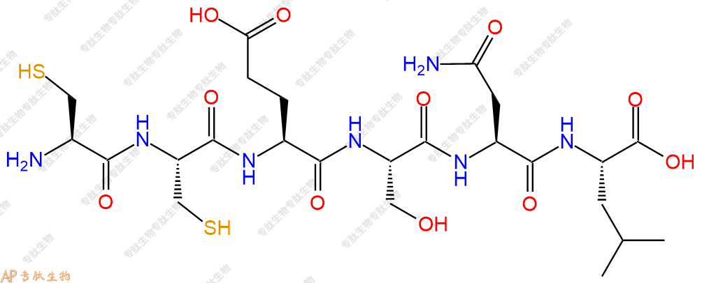 专肽生物产品H2N-Cys-Cys-Glu-Ser-Asn-Leu-OH
