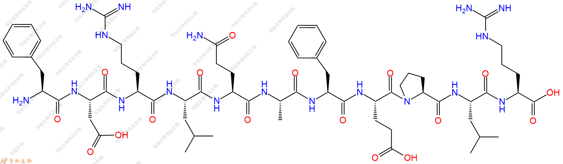 专肽生物产品H2N-Phe-Asp-Arg-Leu-Gln-Ala-Phe-Glu-Pro-Leu-Arg-OH