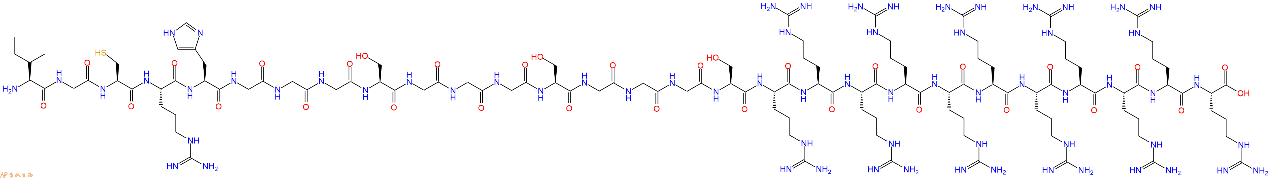 专肽生物产品H2N-Ile-Gly-Cys-Arg-His-Gly-Gly-Gly-Ser-Gly-Gly-Gly-Ser-Gly-Gly-Gly-Ser-Arg-Arg-Arg-Arg-Arg-Arg-Arg-Arg-Arg-Arg-Arg-OH