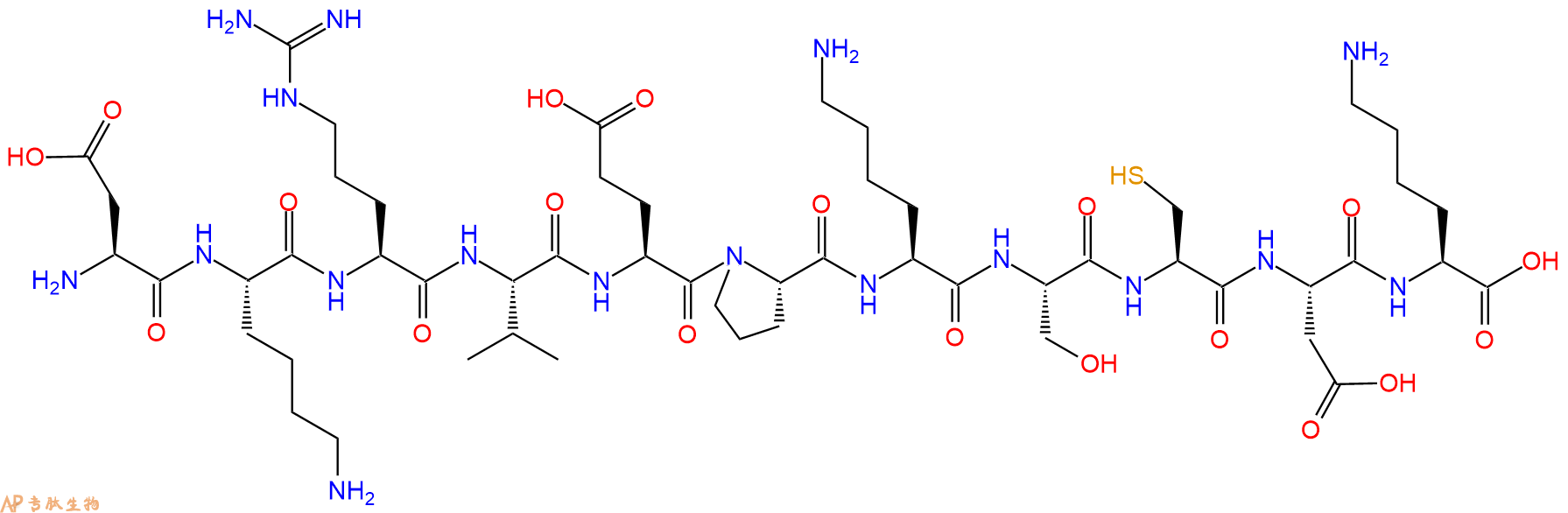 专肽生物产品H2N-Asp-Lys-Arg-Val-Glu-Pro-Lys-Ser-Cys-Asp-Lys-OH