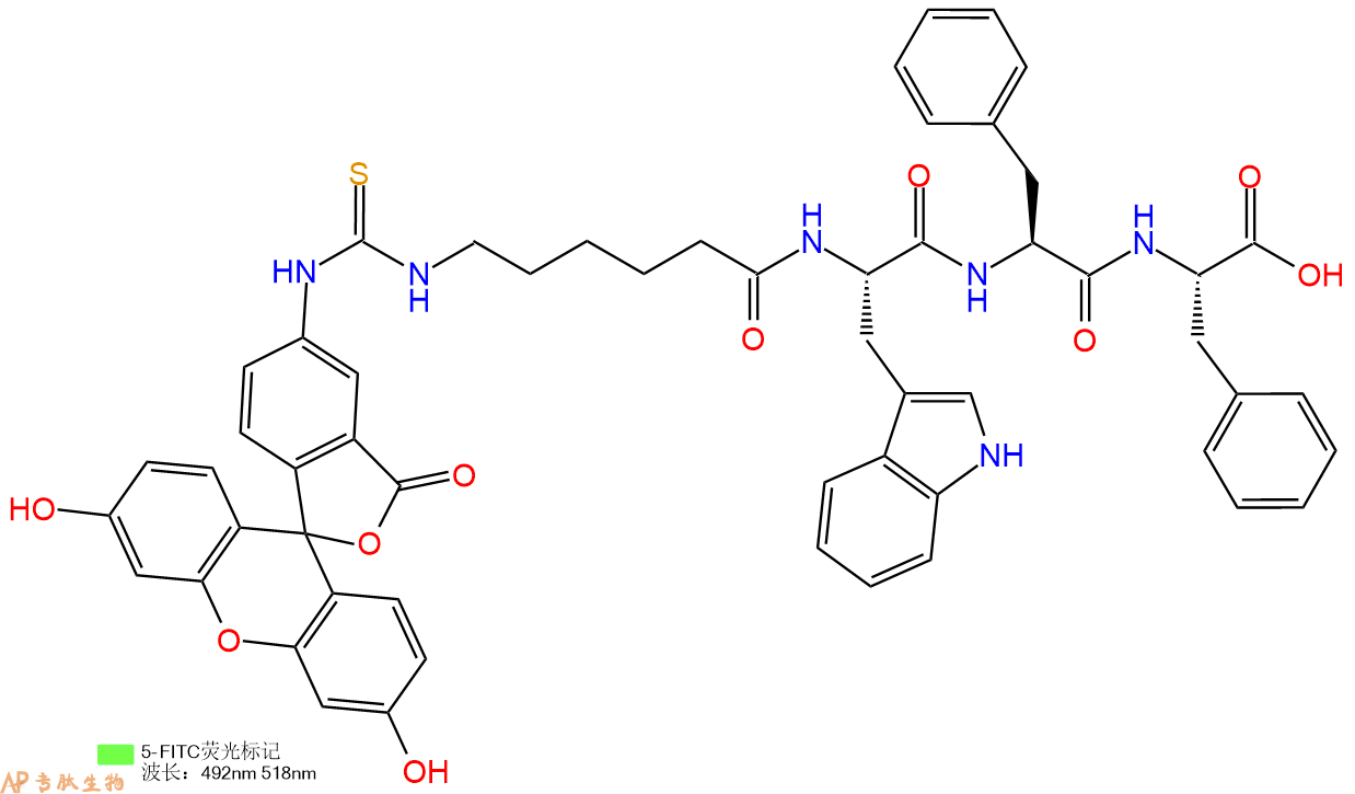 专肽生物产品5FITC-Ahx-Trp-Phe-Phe-OH