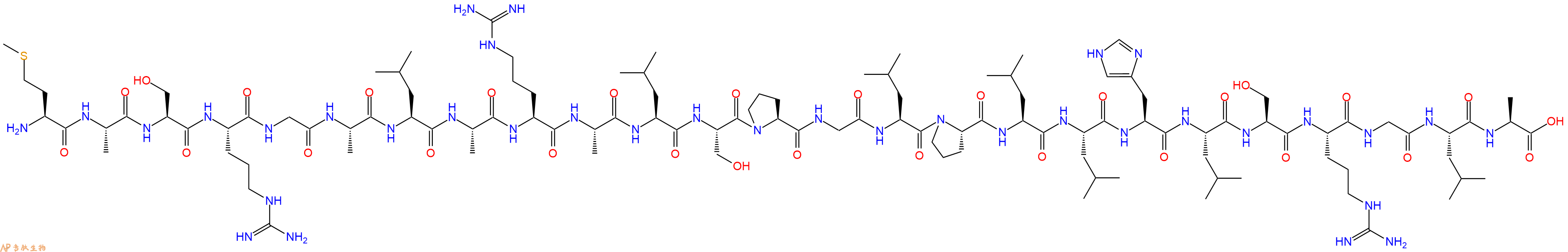 专肽生物产品H2N-Met-Ala-Ser-Arg-Gly-Ala-Leu-Ala-Arg-Ala-Leu-Ser-Pro-Gly-Leu-Pro-Leu-Leu-His-Leu-Ser-Arg-Gly-Leu-Ala-OH