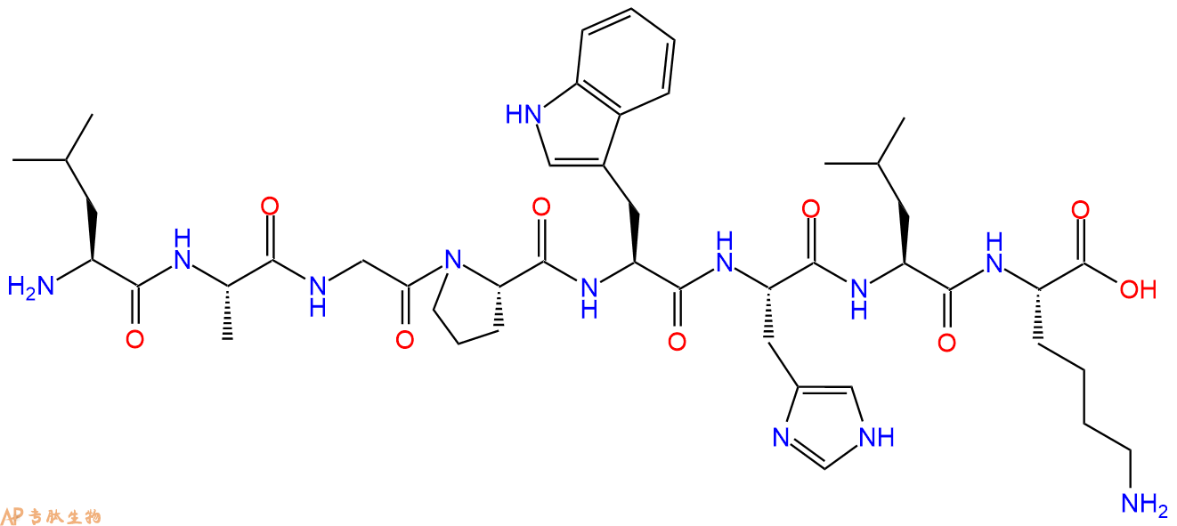 专肽生物产品H2N-Leu-Ala-Gly-Pro-Trp-His-Leu-Lys-OH