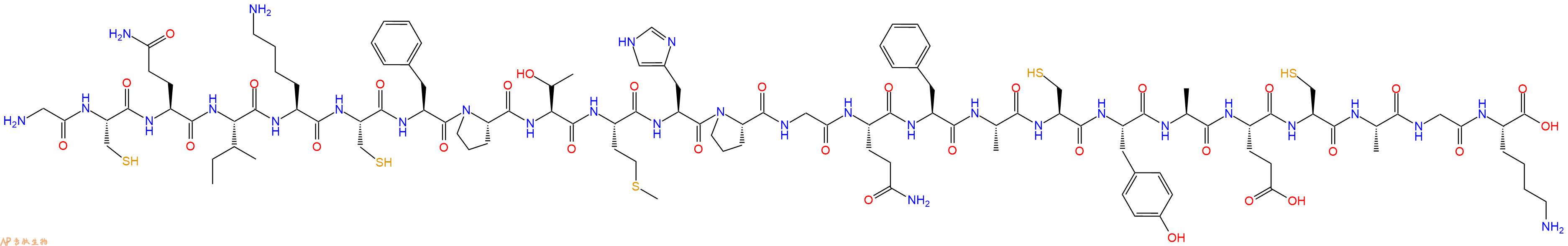 专肽生物产品H2N-Gly-Cys-Gln-Ile-Lys-Cys-Phe-Pro-Thr-Met-His-Pro-Gly-Gln-Phe-Ala-Cys-Tyr-Ala-Glu-Cys-Ala-Gly-Lys-OH