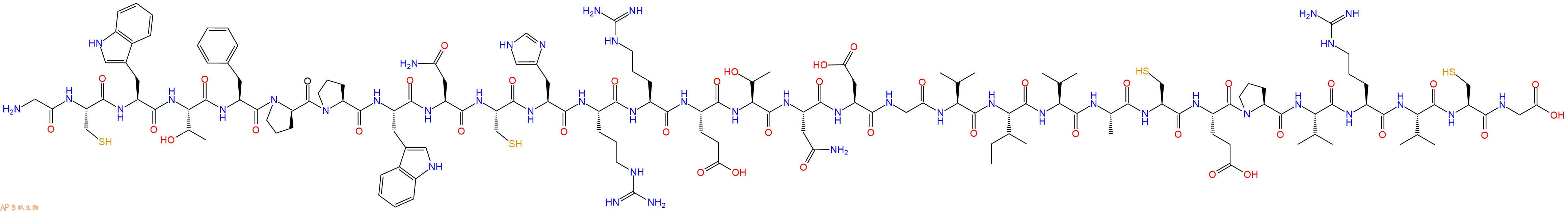 专肽生物产品H2N-Gly-Cys-Trp-Thr-Phe-DPro-Pro-Trp-Asn-Cys-His-Arg-Arg-Glu-Thr-Asn-Asp-Gly-Val-Ile-Val-Ala-Cys-Glu-Pro-Val-Arg-Val-Cys-Gly-OH