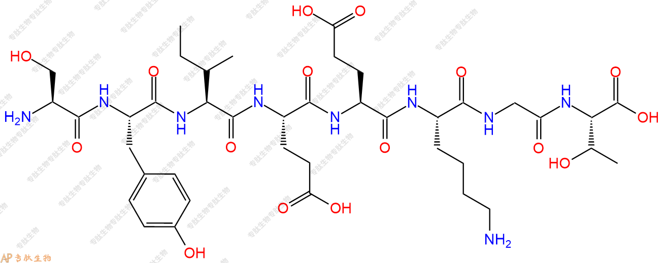 专肽生物产品H2N-Ser-Tyr-Ile-Glu-Glu-Lys-Gly-Thr-OH