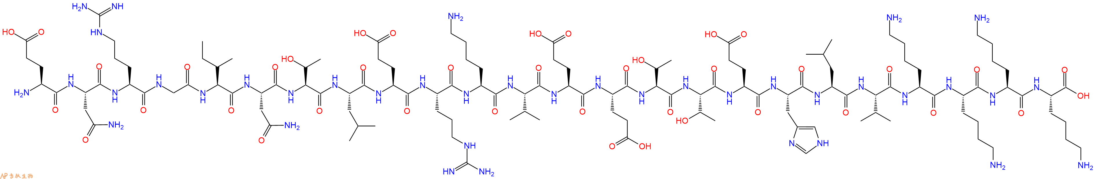 专肽生物产品H2N-Glu-Asn-Arg-Gly-Ile-Asn-Thr-Leu-Glu-Arg-Lys-Val-Glu-Glu-Thr-Thr-Glu-His-Leu-Val-Lys-Lys-Lys-Lys-OH