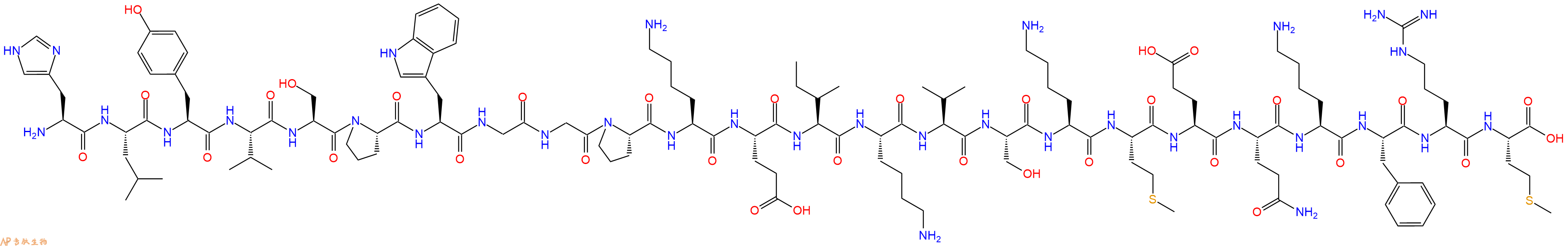 专肽生物产品H2N-His-Leu-Tyr-Val-Ser-Pro-Trp-Gly-Gly-Pro-Lys-Glu-Ile-Lys-Val-Ser-Lys-Met-Glu-Gln-Lys-Phe-Arg-Met-OH