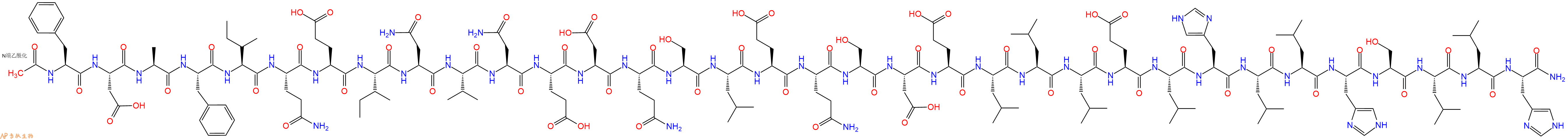 专肽生物产品Ac-Phe-Asp-Ala-Phe-Ile-Gln-Glu-Ile-Asn-Val-Asn-Glu-Asp-Gln-Ser-Leu-Glu-Gln-Ser-Asp-Glu-Leu-Leu-Leu-Glu-Leu-His-Leu-Leu-His-Ser-Leu-Leu-His-NH2