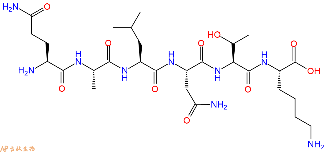 专肽生物产品H2N-Gln-Ala-Leu-Asn-Thr-Lys-OH