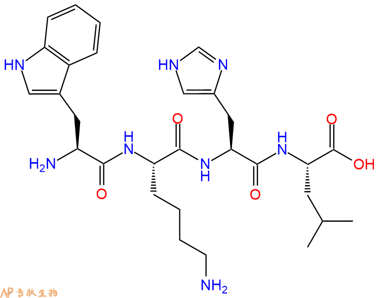 专肽生物产品H2N-Trp-Lys-His-Leu-OH