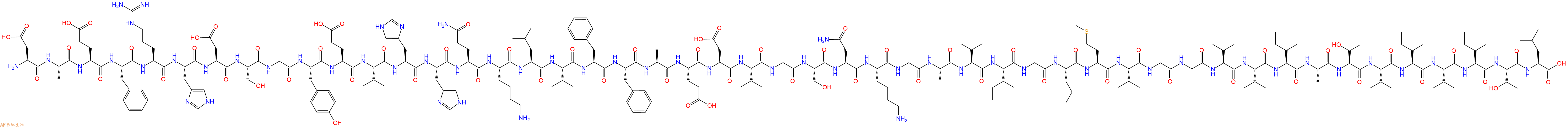 专肽生物产品H2N-Asp-Ala-Glu-Phe-Arg-His-Asp-Ser-Gly-Tyr-Glu-Val-His-His-Gln-Lys-Leu-Val-Phe-Phe-Ala-Glu-Asp-Val-Gly-Ser-Asn-Lys-Gly-Ala-Ile-Ile-Gly-Leu-Met-Val-Gly-Gly-Val-Val-Ile-Ala-Thr-Val-Ile-Val-Ile-Thr-Leu-OH