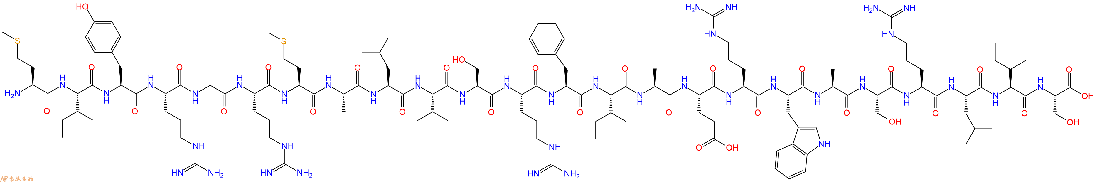 专肽生物产品H2N-Met-Ile-Tyr-Arg-Gly-Arg-Met-Ala-Leu-Val-Ser-Arg-Phe-Ile-Ala-Glu-Arg-Trp-Ala-Ser-Arg-Leu-Ile-Ser-OH