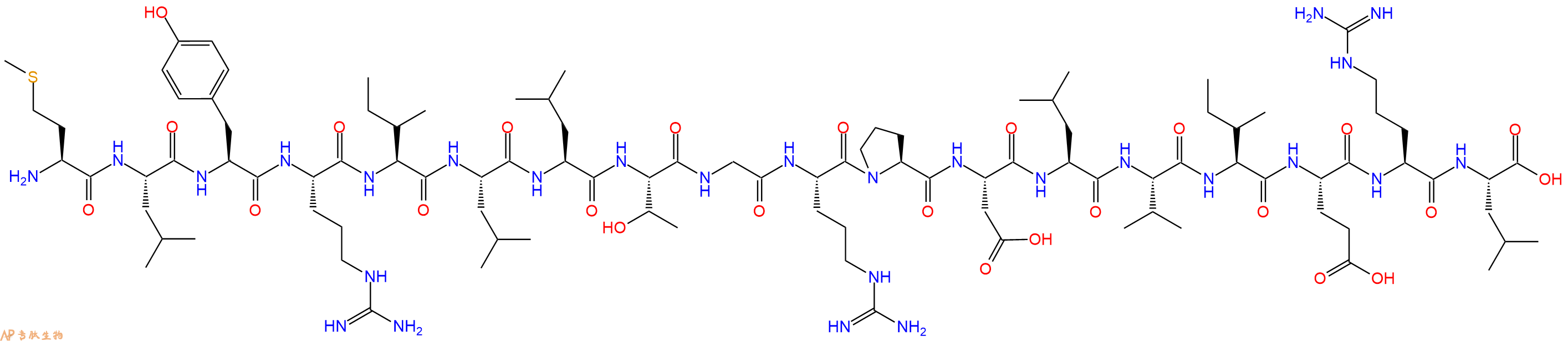 专肽生物产品H2N-Met-Leu-Tyr-Arg-Ile-Leu-Leu-Thr-Gly-Arg-Pro-Asp-Leu-Val-Ile-Glu-Arg-Leu-OH