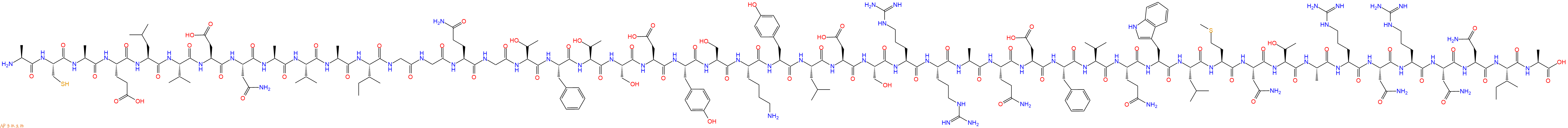 专肽生物产品H2N-Ala-Cys-Ala-Glu-Leu-Val-Asp-Asn-Ala-Val-Ala-Ile-Gly-Gly-Gln-Gly-Thr-Phe-Thr-Ser-Asp-Tyr-Ser-Lys-Tyr-Leu-Asp-Ser-Arg-Arg-Ala-Gln-Asp-Phe-Val-Gln-Trp-Leu-Met-Asn-Thr-Ala-Arg-Asn-Arg-Asn-Asn-Ile-Ala-OH