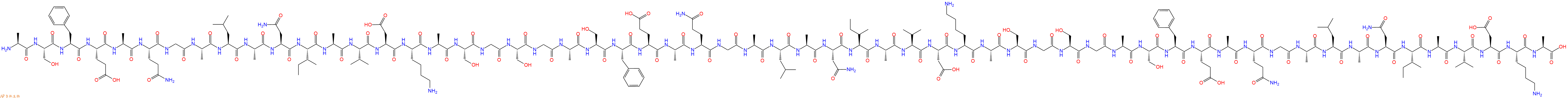 专肽生物产品H2N-Ala-Ser-Phe-Glu-Ala-Gln-Gly-Ala-Leu-Ala-Asn-Ile-Ala-Val-Asp-Lys-Ala-Ser-Gly-Ser-Gly-Ala-Ser-Phe-Glu-Ala-Gln-Gly-Ala-Leu-Ala-Asn-Ile-Ala-Val-Asp-Lys-Ala-Ser-Gly-Ser-Gly-Ala-Ser-Phe-Glu-Ala-Gln-Gly-Ala-Leu-Ala-Asn-Ile-Ala-Val-Asp-Lys-Ala-OH