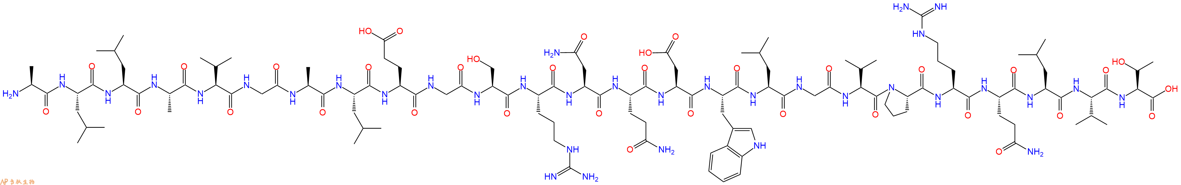 专肽生物产品H2N-Ala-Leu-Leu-Ala-Val-Gly-Ala-Leu-Glu-Gly-Ser-Arg-Asn-Gln-Asp-Trp-Leu-Gly-Val-Pro-Arg-Gln-Leu-Val-Thr-OH
