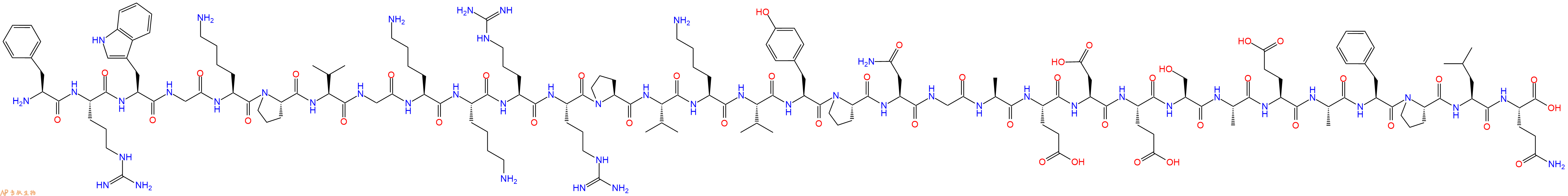 专肽生物产品H2N-Phe-Arg-Trp-Gly-Lys-Pro-Val-Gly-Lys-Lys-Arg-Arg-Pro-Val-Lys-Val-Tyr-Pro-Asn-Gly-Ala-Glu-Asp-Glu-Ser-Ala-Glu-Ala-Phe-Pro-Leu-Gln-OH