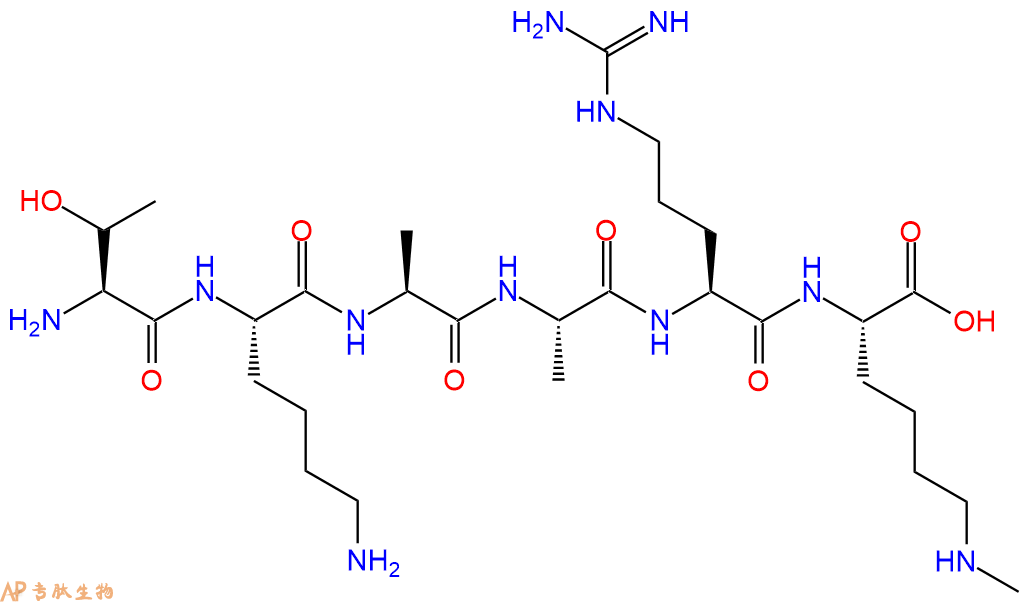 专肽生物产品H2N-Thr-Lys-Ala-Ala-Arg-Lys(Me)-OH