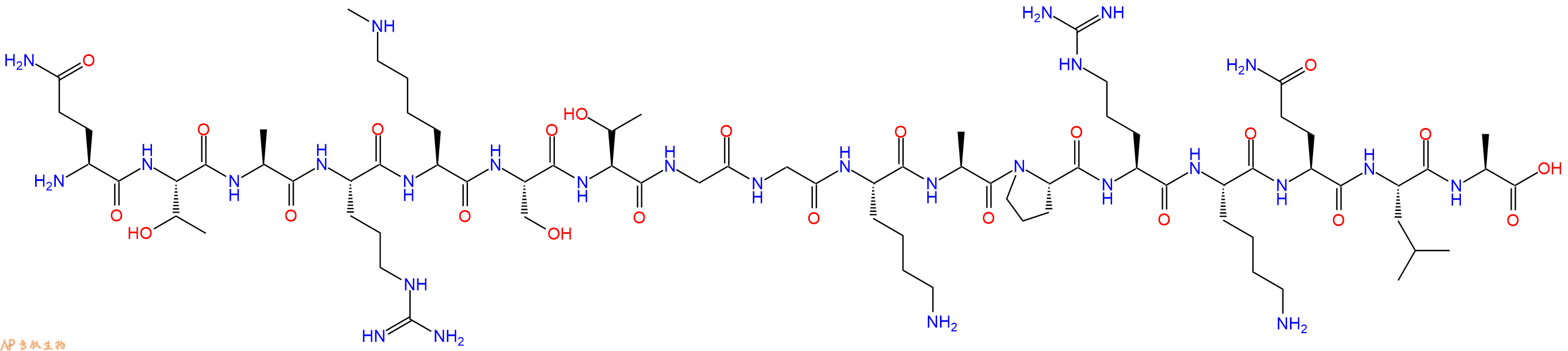专肽生物产品H2N-Gln-Thr-Ala-Arg-Lys(Me)-Ser-Thr-Gly-Gly-Lys-Ala-Pro-Arg-Lys-Gln-Leu-Ala-OH