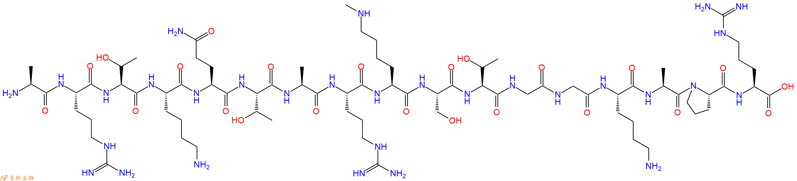 专肽生物产品H2N-Ala-Arg-Thr-Lys-Gln-Thr-Ala-Arg-Lys(Me)-Ser-Thr-Gly-Gly-Lys-Ala-Pro-Arg-OH